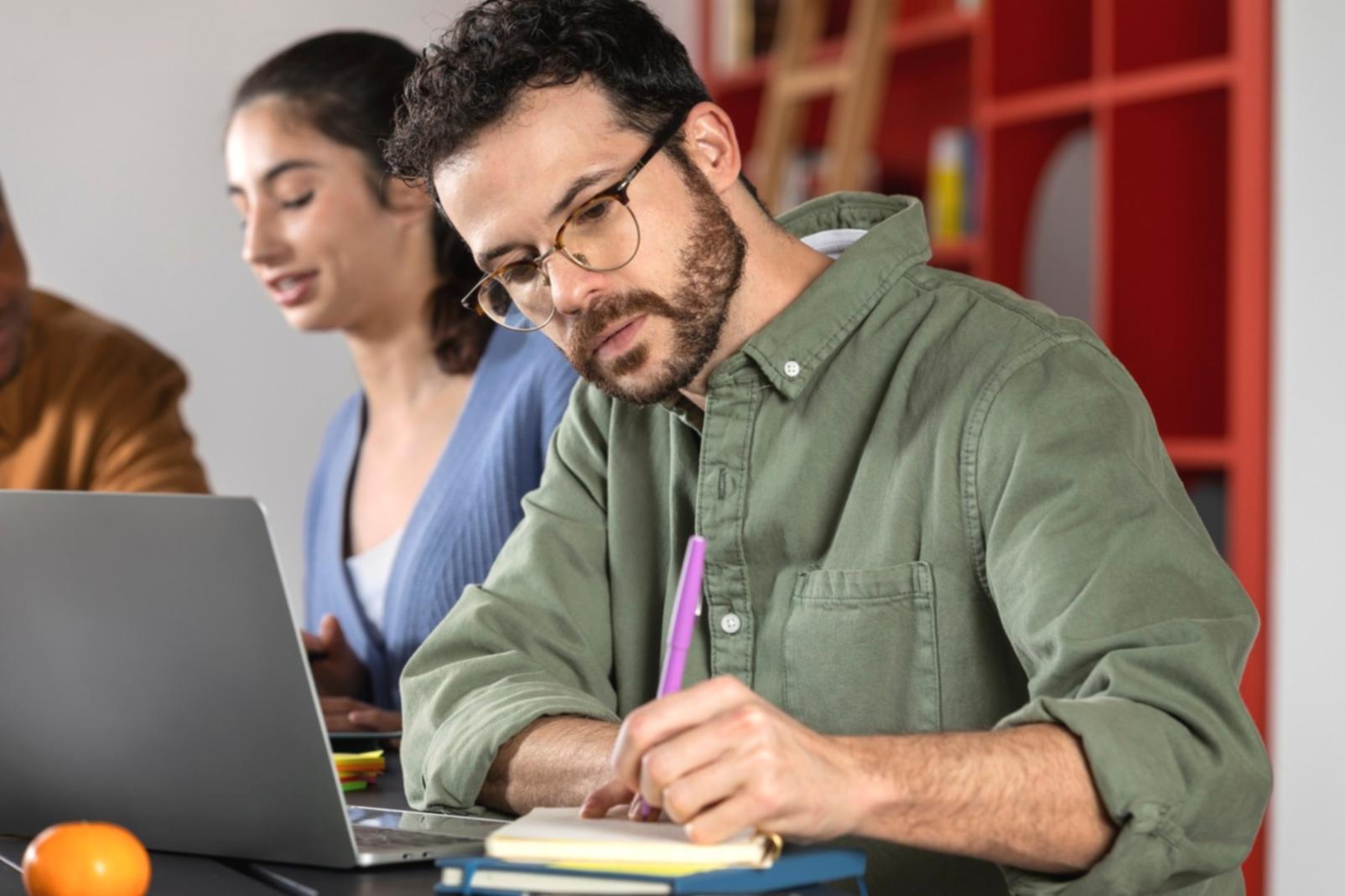 Financial planning workspace with documents and analysis tools